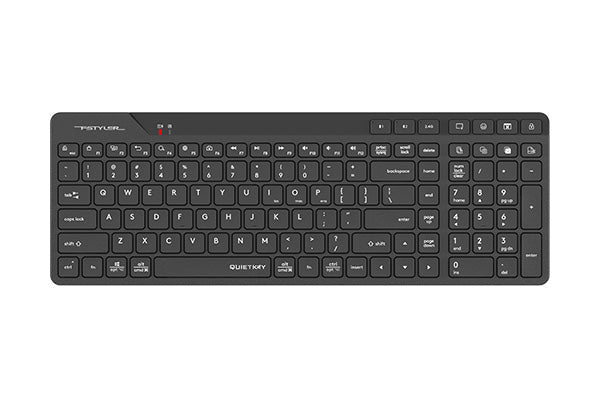 A4Tech FBK27C Bluetooth & 2.4 GHz Wireless Keyboard | QuietKey | Rechargeable | Multi-Device | USB-C Fast Charging
