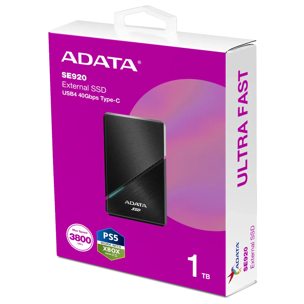 ADATA SE920 External SSD USB4 40Gbps Active Cooling 3800MB/s Read 3700MB/s Write | 1TB