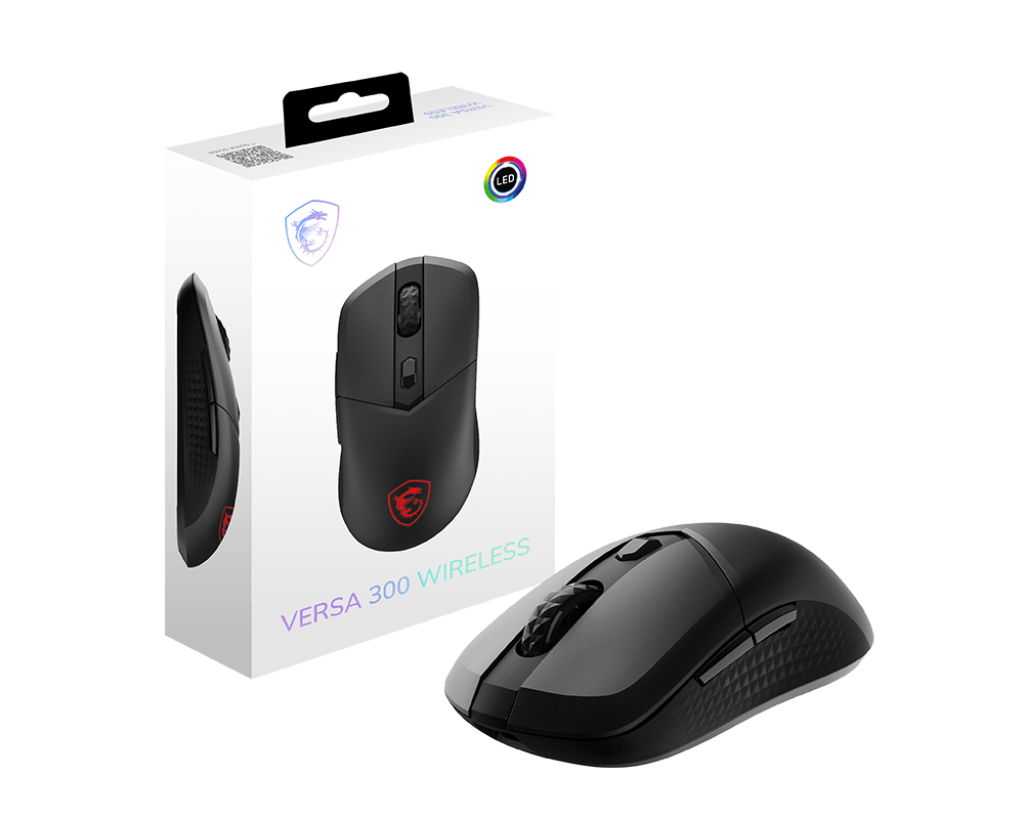 MSI VERSA 300 WIRELESS Gaming Mouse | 60g | 8000 DPI | 2.4GHz/Bluetooth/Wired | RGB | 50-Hour Battery