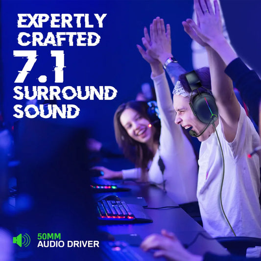 VERTUX warfare Extreme Performance 7.1 Surround Sound Gaming Headset with ENC Microphone & Vibration Feedback