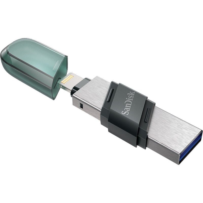 SanDisk iXpand Flash Drive Flip 64GB | Dual Lightning & USB 3.1 Type-A | Automatic iPhone Backup | Password Protection | Sea Green