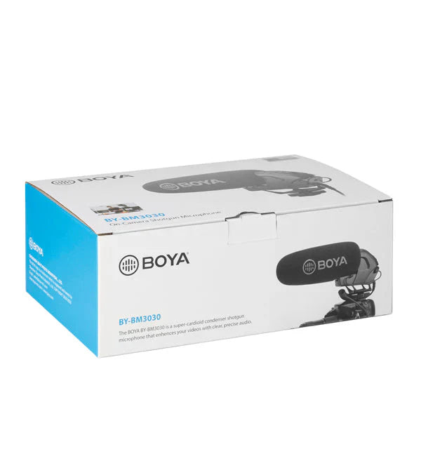 BOYA BY-BM3030 Supercardioid Shotgun Microphone | Battery-Powered Mic for DSLR Cameras & Audio Recorders