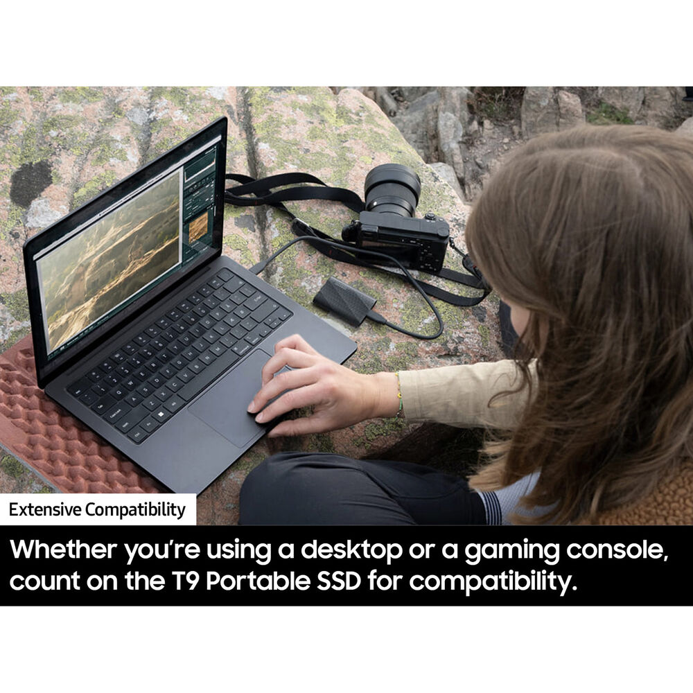 Samsung T9 2TB Portable SSD | USB 3.2 Gen 2x2 | Up to 2 | 000 MB/s Read | Rugged Design | AES 256-bit Encryption | Black