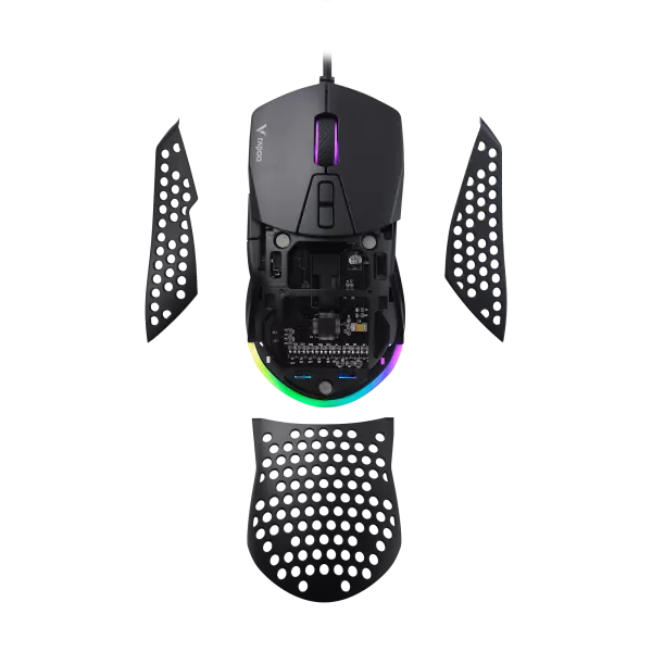 Rapoo V360 IR Optical Gaming Mouse | 6200 DPI | 1000 Hz | 7 Programmable Buttons | RGB Lighting | Onboard Memory | Ergonomic Design