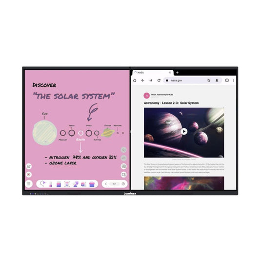 Luminex 86-Inch 4K UHD & AI Built-in Camera Smart Interactive Whiteboard | Android 15.0 | RAM 16GB | Storage 256GB