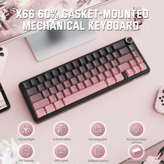 ATTACK SHARK X66 Wireless Mechanical Keyboard | Blackberry