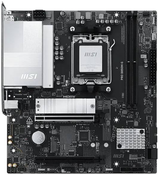 MSI PRO B850M-G Gaming Motherboard | AMD AM5 | DDR5 8200+ OC | PCIe 5.0 x16 | Dual M.2 | 5GbE LAN | USB 5Gbps | Micro-ATX