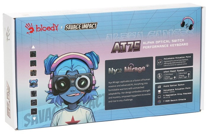 Bloody AT75 Nyx Mirage Alpha Optical Switch Mechanical Keyboard 75%