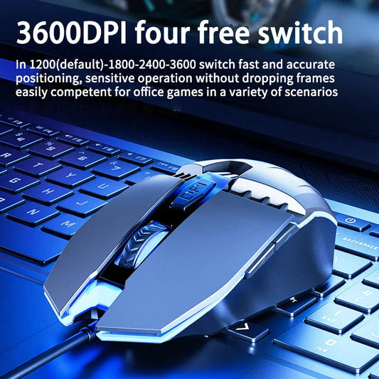 HP M1 Wired Gaming Mouse | 3600 DPI | RGB Lighting | 6 Programmable Buttons | Ergonomic Design