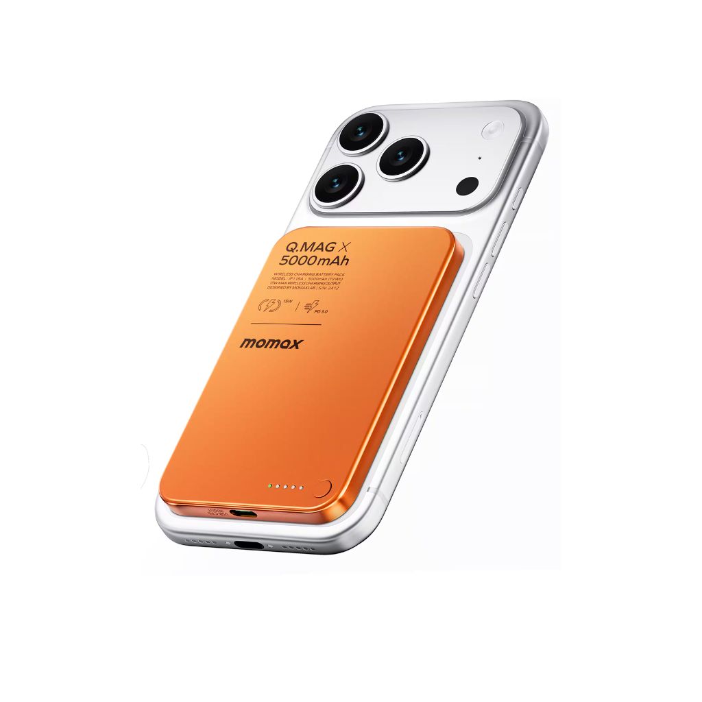 Momax Q.Mag X Magnetic Wireless Power Bank 5000mAh | Orange