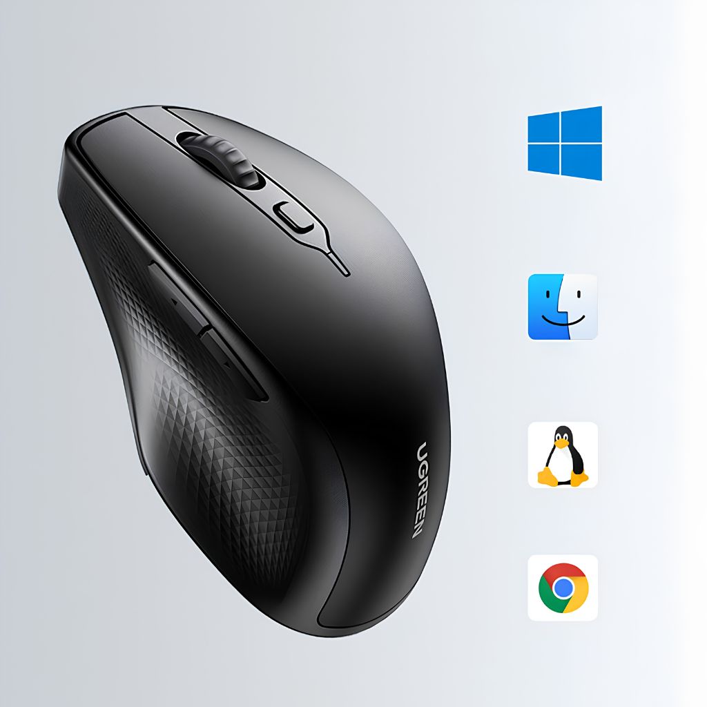 UGREEN MU101 Ergonomic Optical Wireless Mouse | Black