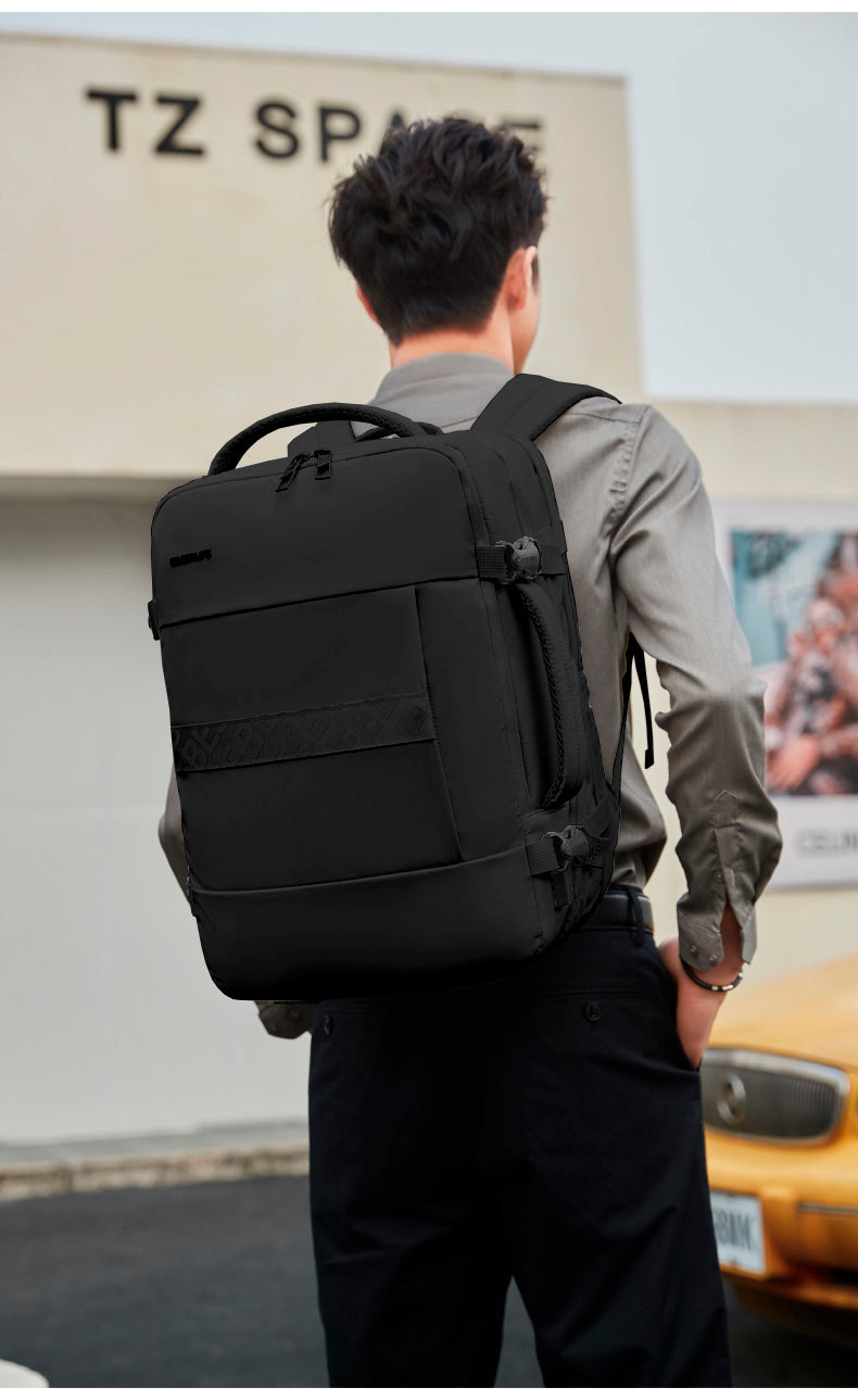 Bestlife Expandable Laptop Backpack for 15.6" Laptop | 180° Opening Travel Backpack | Waterproof | Large Capacity with Compression Straps | Ergonomic Padded Back | Hidden Pocket | Black (44×30×18 cm)