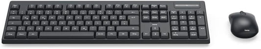 Hama WKM-100 Wireless Keyboard with Mouse | Wireless | Batteries | QWERTY UK | black