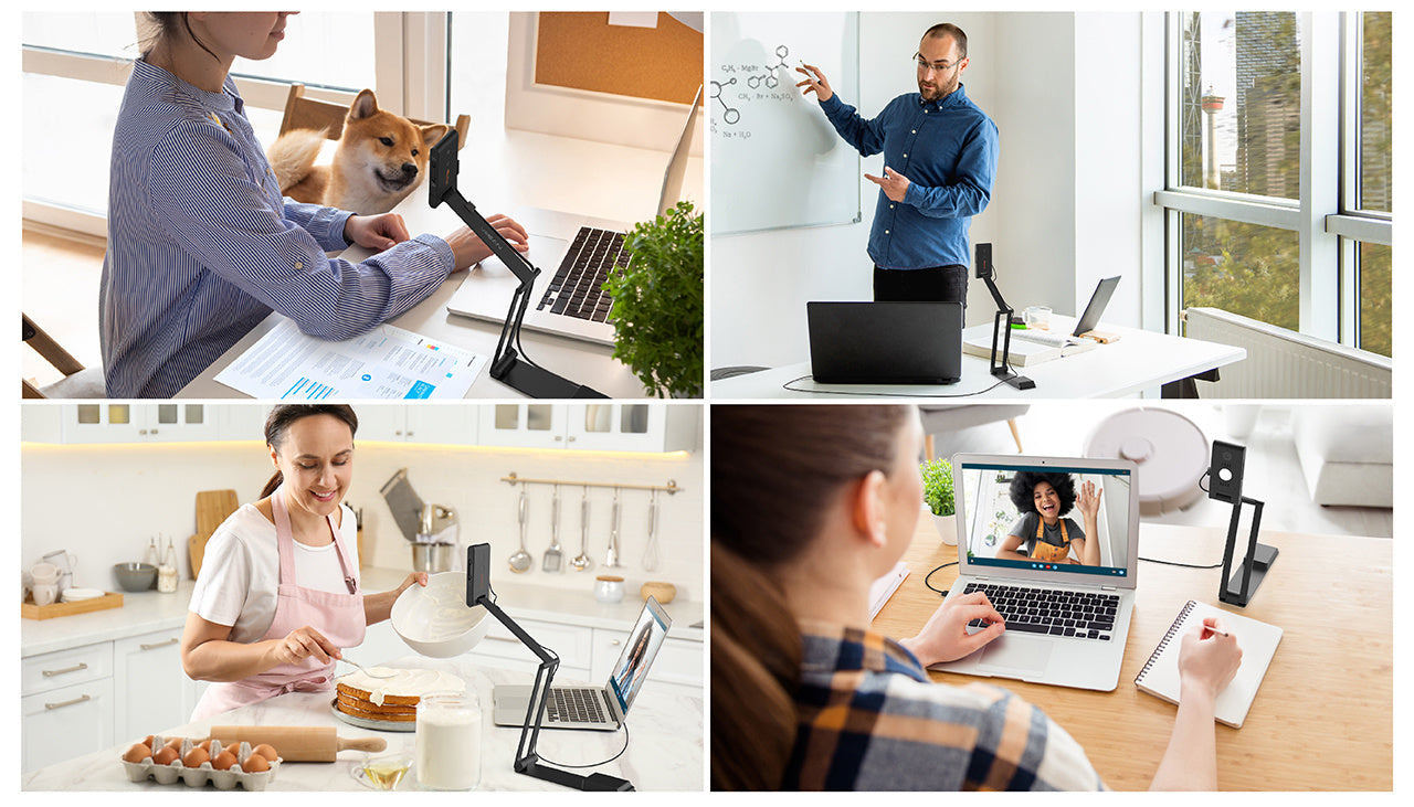 VIISAN VS13AI USB Document Camera with AI-Noise Reduction Mic | 13MP 4K Ultra HD A3-Size Capture | Dual-Mode Autofocus | LED Light | Foldable for Web Conferencing | Live Demo | Compatible macOS & Windows