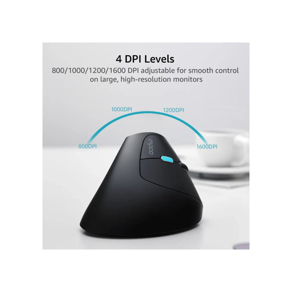 Rapoo EV250 Vertical Ergonomic Wireless Mouse | Black