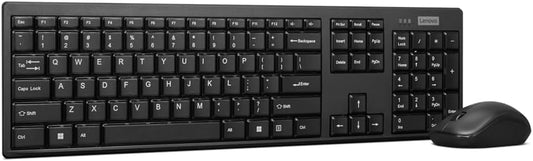 Lenovo 100 USB-A Wireless Combo | Slim Keyboard & Compact Mouse | 1600 DPI | Spill-Resistant | 10-Million Key Presses