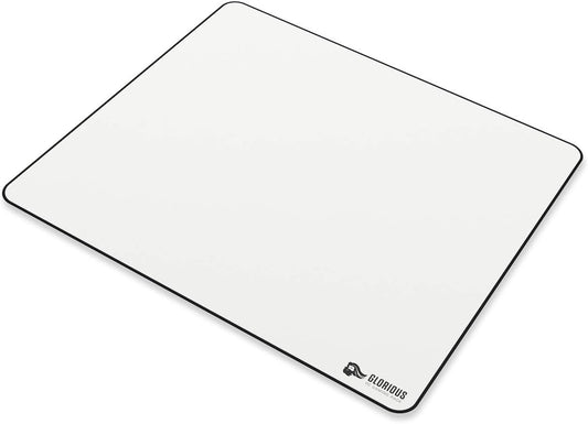 Glorious Large Gaming Mouse Pad 16"x18" | Cloth Mouse Mat with Non-Slip Rubber Base | Stitched Edges | Durable XL Desk Mousepad for Gaming and Office | White