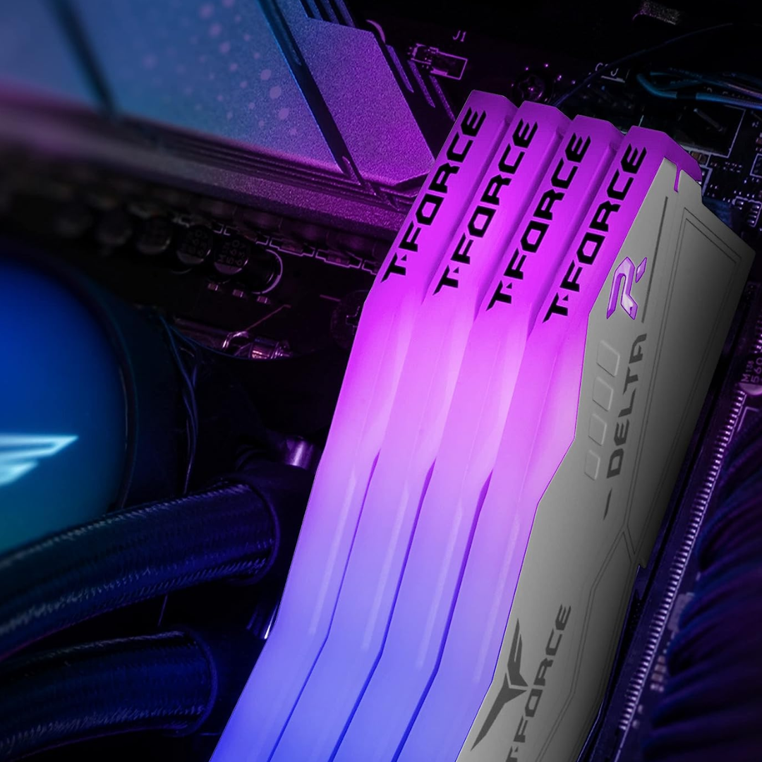 TEAMGROUP T-Force Delta RGB DDR5 Ram 64GB (2x32GB) 6000MHz CL38 | White