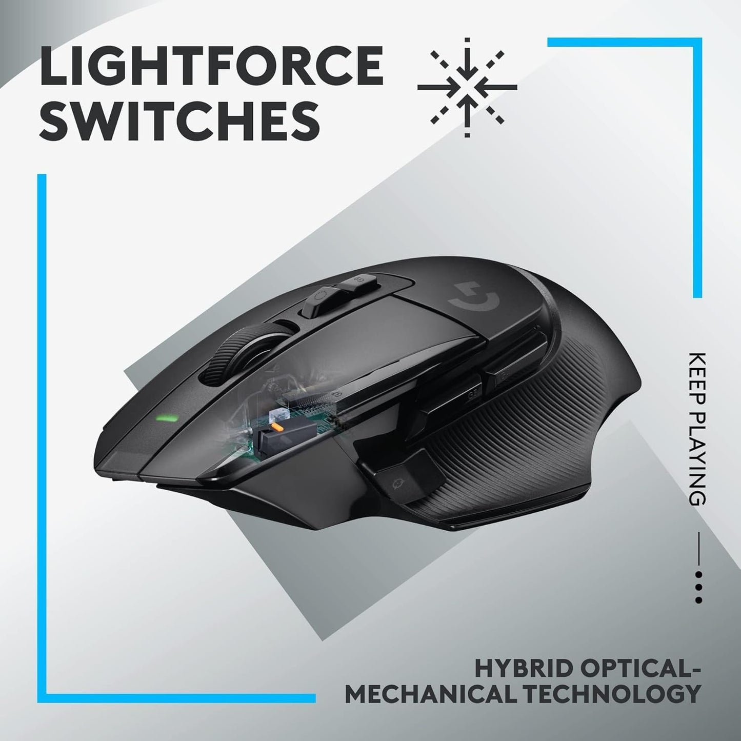 Logitech G502 X LIGHTSPEED Wireless Gaming Mouse | LIGHTFORCE Hybrid Switches | HERO 25K Sensor | 13 Programmable Buttons | 140-Hour Battery Life