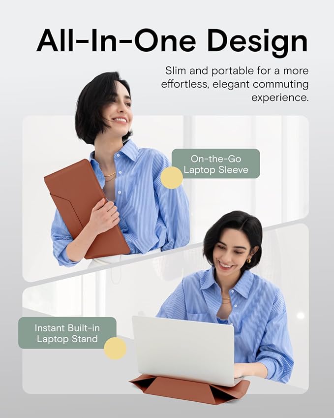 MOFT Laptop Carry Sleeve | 2-in-1 Laptop Bag & Stand for 16" MacBook Air/Pro & Dell/HP/Lenovo/Asus | Stylish Slim Computer Sleeve Bag with Expandable Storage for Computer Accessories
