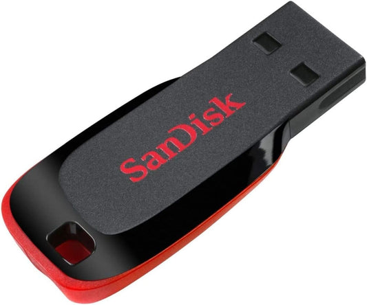 SanDisk Cruzer Blade USB 2.0 Flash Drive 32GB (SDCZ50-032G-B35) | Compact Design | Plug-and-Play | Black/Red