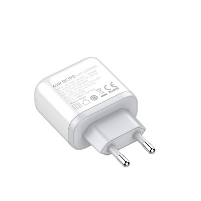 LDNIO A2526C 45W Dual USB Fast Charger (USB‑C PD + USB‑A QC4.0) | Power Delivery & Quick Charge | Compact Wall Charger with Dual Ports