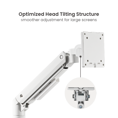 Avetron Pole-Mounted Gas Spring Dual Monitor Arm | Supports 17″-49″ | 2-20 kg per Screen | USB-A & USB-C Base | Dual Monitor