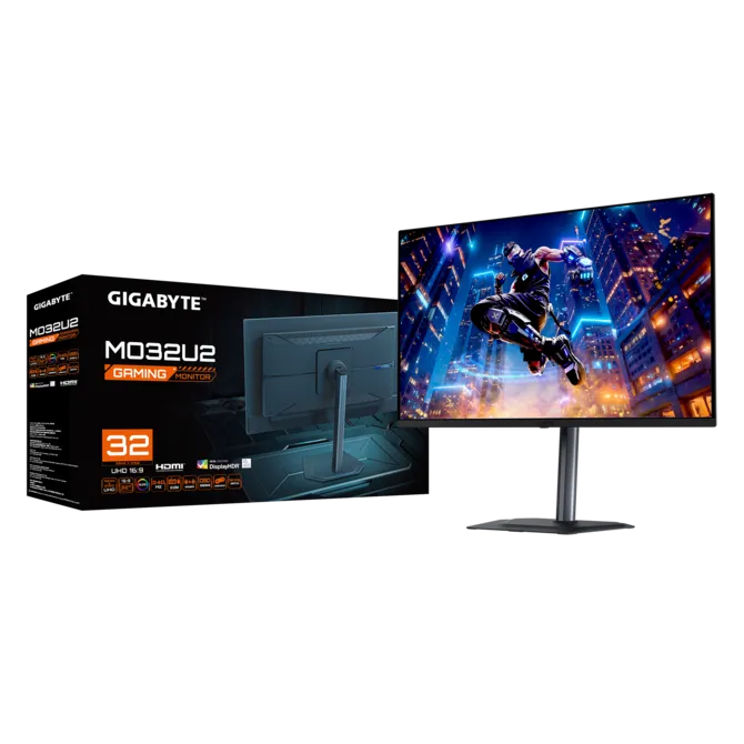 GIGABYTE MO32U2 31.5″ QD-OLED 4K Gaming Monitor | 3840×2160 UHD | 240Hz Refresh | 0.03ms Response | 99% DCI-P3 | DisplayHDR True Black 400 | HDMI 2.1 | DisplayPort | USB-C | Built-in Speakers