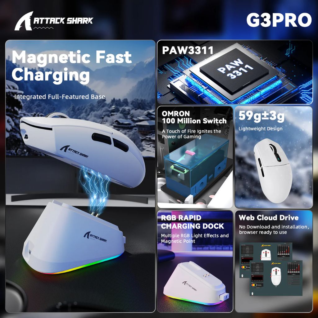 Attack Shark G3 Pro Wireless | White