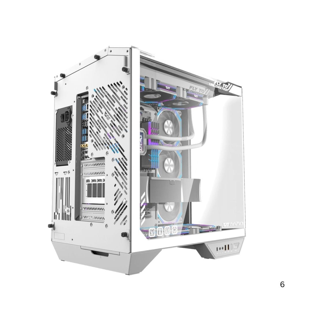 DarkFlash DY470 Mid Tower Case | White