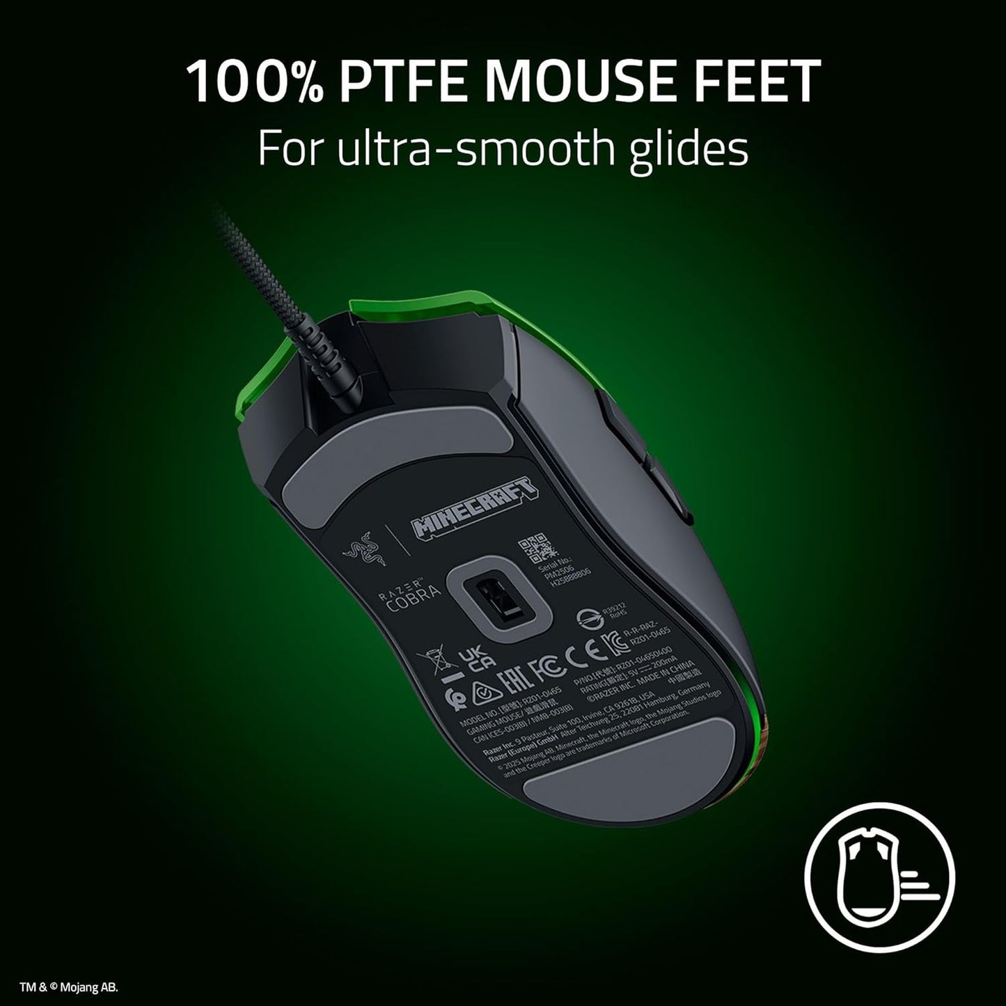 Razer Cobra Wired Gaming Mouse | 58g Lightweight | 8 | 500 DPI Optical Sensor | Gen-3 Optical Switches | Chroma RGB Underglow | Speedflex Cable