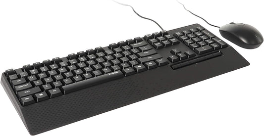 Rapoo NX2000 Wired Keyboard and Mouse Combo | Spill-Resistant Keyboard | 1600 DPI Optical Mouse | USB 3.0 | Plug-and-Play | Black