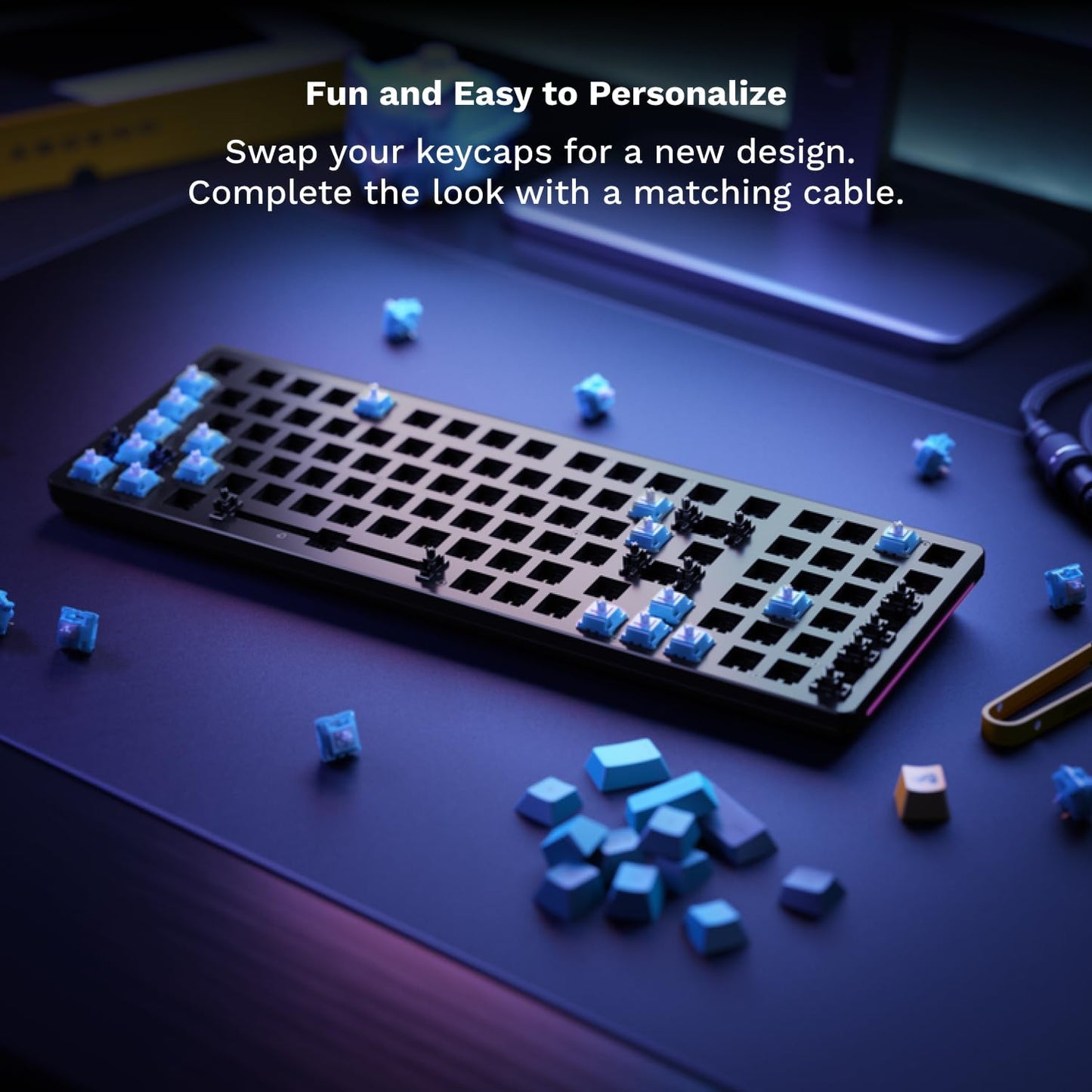 Glorious GMMK Mechanical Gaming Keyboard | Hot Swappable RGB Wired Keyboard | Modular Design | Full Size / TKL / Compact 60% | Custom Switch Support (Cherry | Gateron | Kailh) | N-Key Rollover