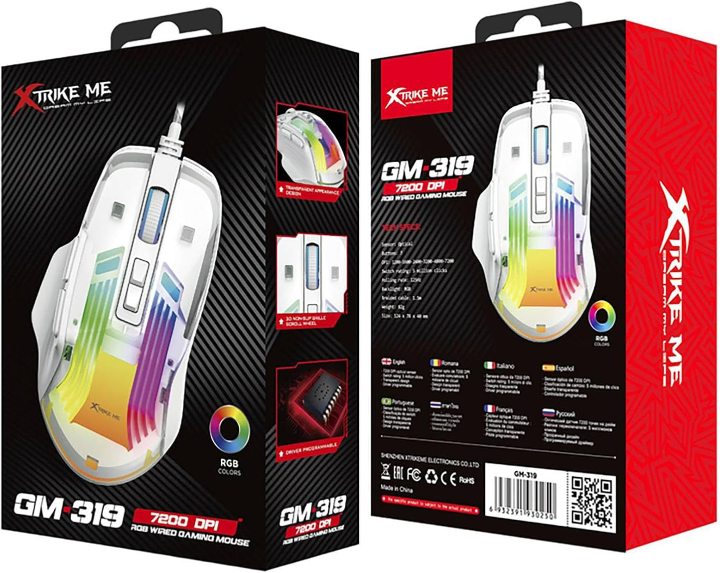 Xtrike Me GM-319 Wired Gaming Mouse | White