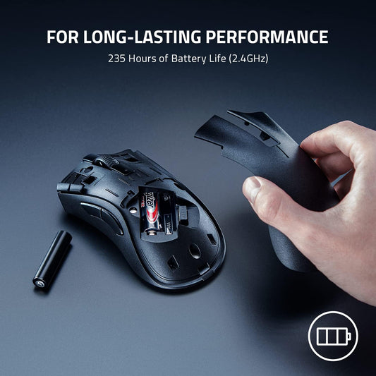 Razer DeathAdder V2 X HyperSpeed: Award-Winning Ergonomic Design | Ultra-Fast Wireless | 235hr Battery Life | 7 Programmable Buttons | Gen 2 Mechanical Switches | 5G 14K DPI Optical Sensor
