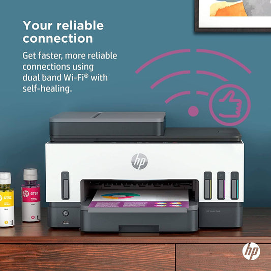 HP Smart Tank 790 All In One Printer | Auto Duplex Printing | W ADF & Magic Touch Panel | 23ppm Print Speed | USB WiFi Bluetooth LANMobile Printing | 100 Sheets Output Capacity | White-Gray