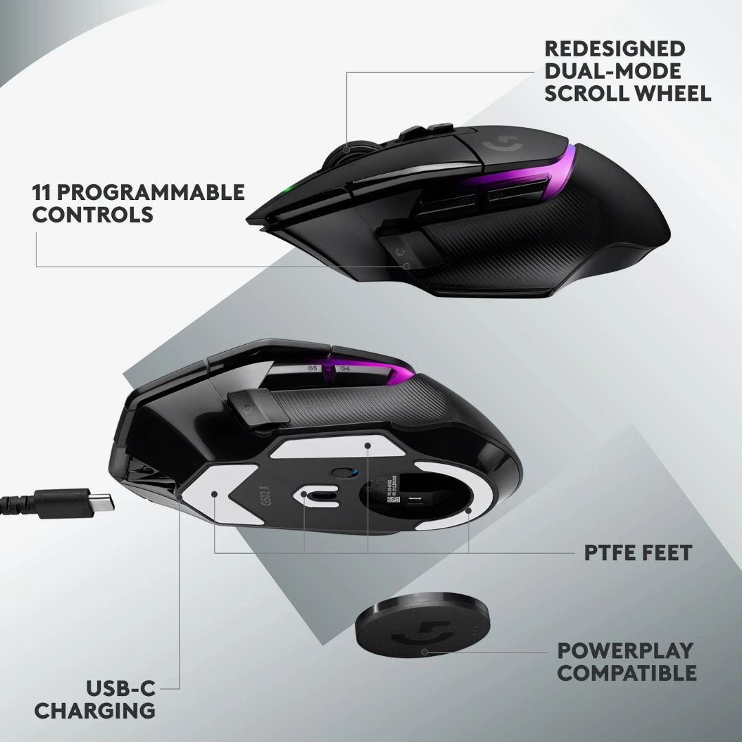 Logitech G502 X PLUS Lightspeed Wireless Optical Mouse Black