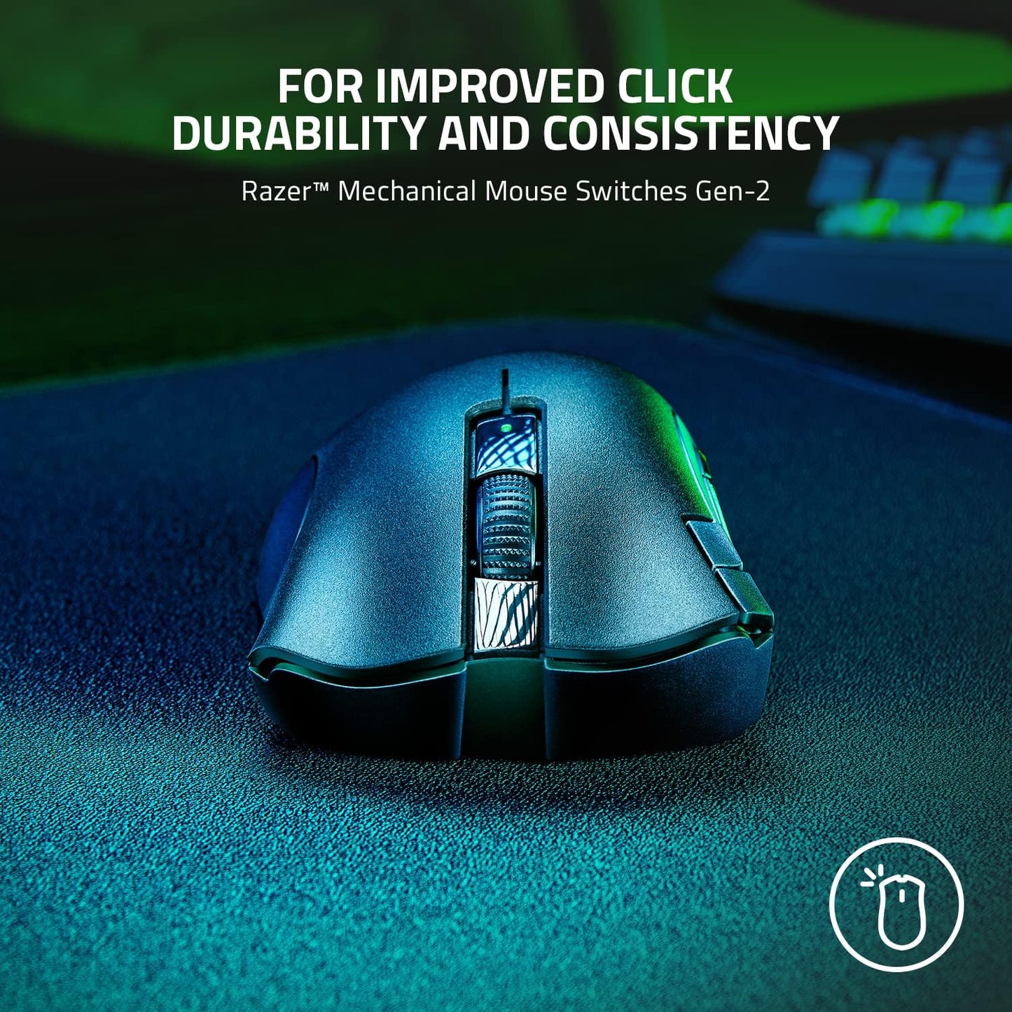 Razer DeathAdder V2 X HyperSpeed: Award-Winning Ergonomic Design | Ultra-Fast Wireless | 235hr Battery Life | 7 Programmable Buttons | Gen 2 Mechanical Switches | 5G 14K DPI Optical Sensor