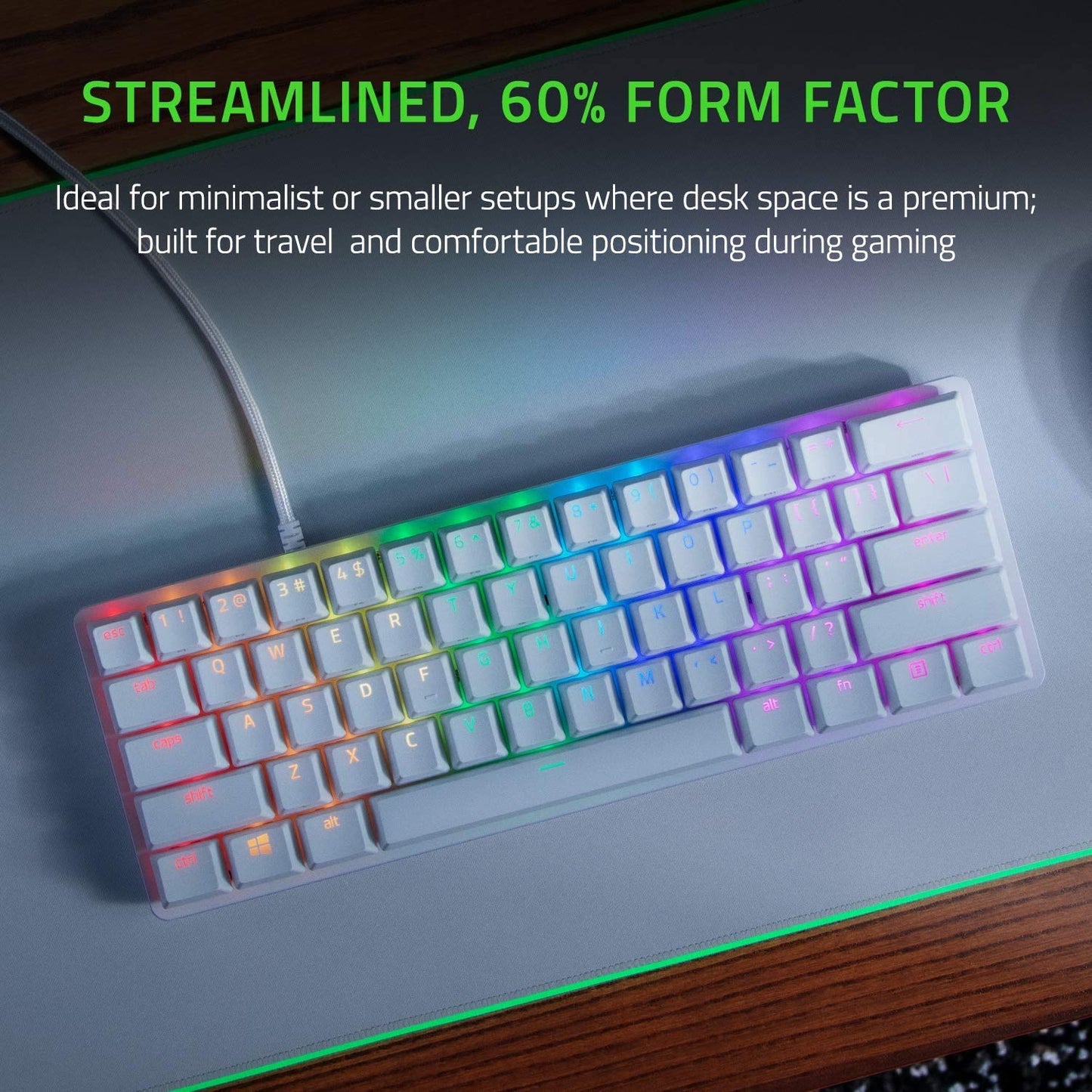 Razer Huntsman Mini | Mercury Edition | 60% Optical Gaming Keyboard (Linear Red Switch) | FRML Packaging ( En )