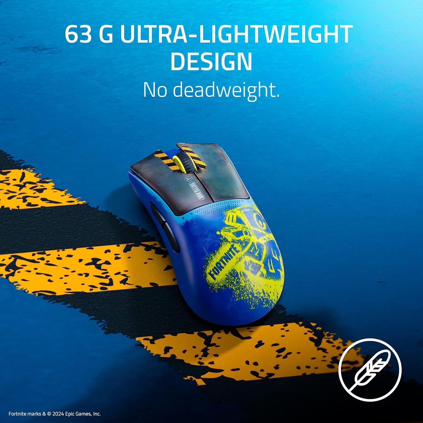 Razer DeathAdder V3 Pro Wireless Gaming Mouse: 63g Lightweight | Focus Pro 30K Optical Sensor | Optical Switches Gen-3 | HyperSpeed Wireless | 5 Programmable Buttons | 90 Hr Battery | Fortnite Edition