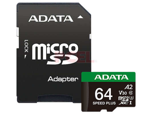 ADATA 64GB SPEED PLUS MicroSDXC UHS-I U3 de Class 10 Card