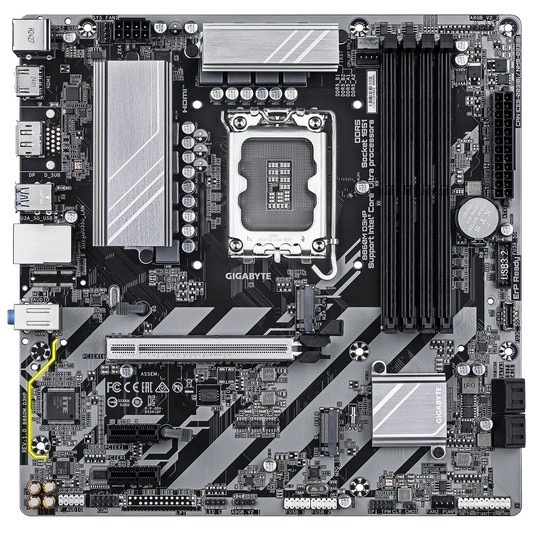 Gigabyte B860M D3HP mATX Motherboard | LGA 1851 | DDR5 up to 9 | 066 MT/s (OC) | PCIe 5.0 | USB‑C Gen1 | Gigabit LAN & AI-Driven BIOS