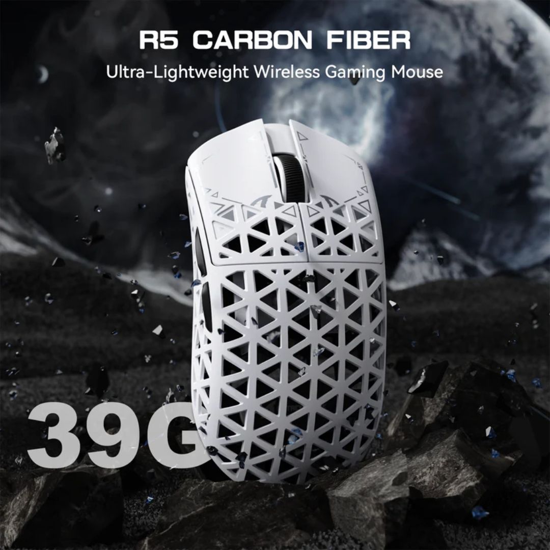 ATTACK SHARK R5 Ultra Carbon Fiber Wireless 8K Gaming Mouse | White