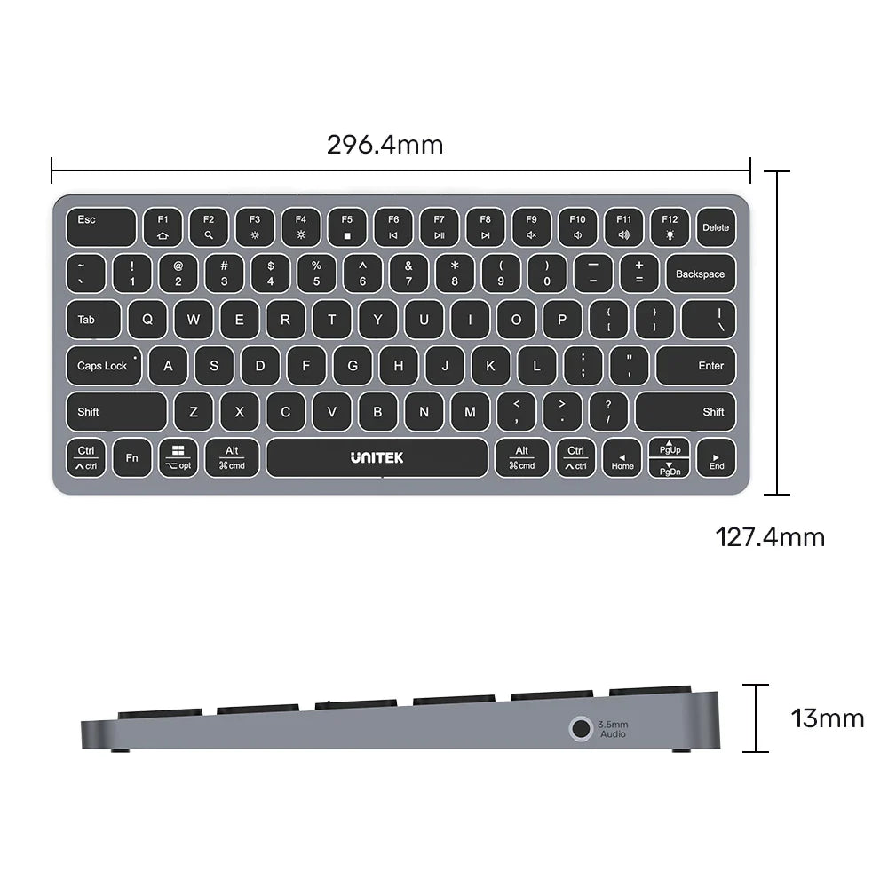 UNITEK Keyboard | 9-in-1 USB-C Hub with Triple Display | USB-C to HDMI Adapter Supporting 4K HDMI | 100W PD | and 4 USB Ports