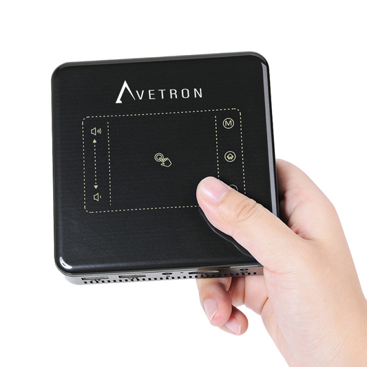 Avetron Portable DLP Mini Projector | 480P Native | 150 ANSI Lumens | Android 7 | 2GB+16GB | 4K Support | Dual-Band Wi-Fi | Built-in Battery