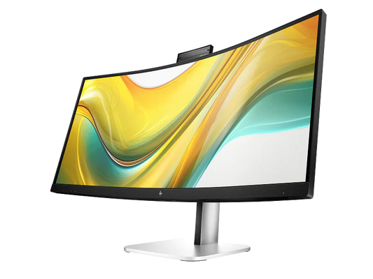 HP Series 5 Pro 34” WQHD VA USB-C Conferencing Monitor 534PM | UltraWide 21:9 Display | 5MP Webcam | Built-in Speakers & Mic | 100W USB-C Docking | KVM Switch | 100Hz Refresh Rate for Work & Video Meetings