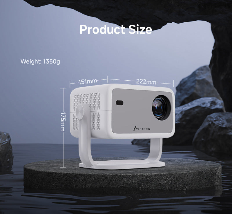 Avetron 3.5″ LCD Projector | 1080P Native | 250 ANSI Lumens | Android 11 | 4K Support | Auto Focus | 120″ Max Display | LED Lamp | Built-in 5W Speaker
