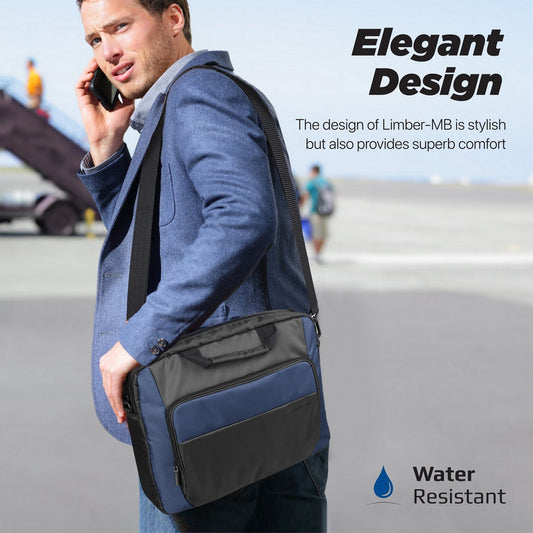 Promate Limber-MB Messenger Bag | Lightweight for 15.6″ Laptop | Multiple Compartments | Water-Resistant