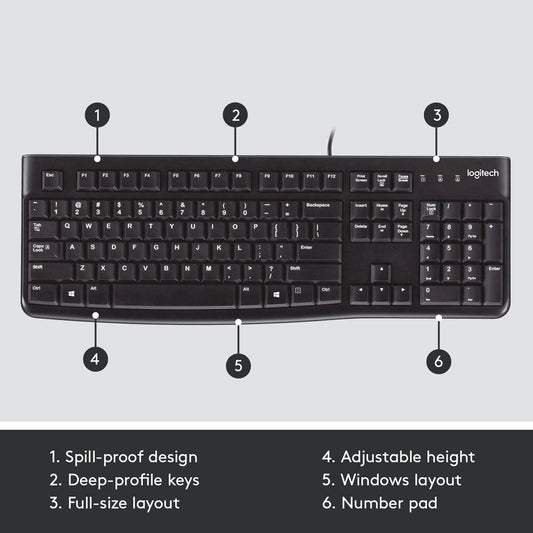 Logitech K120 USB Keyboard | Arabic/English