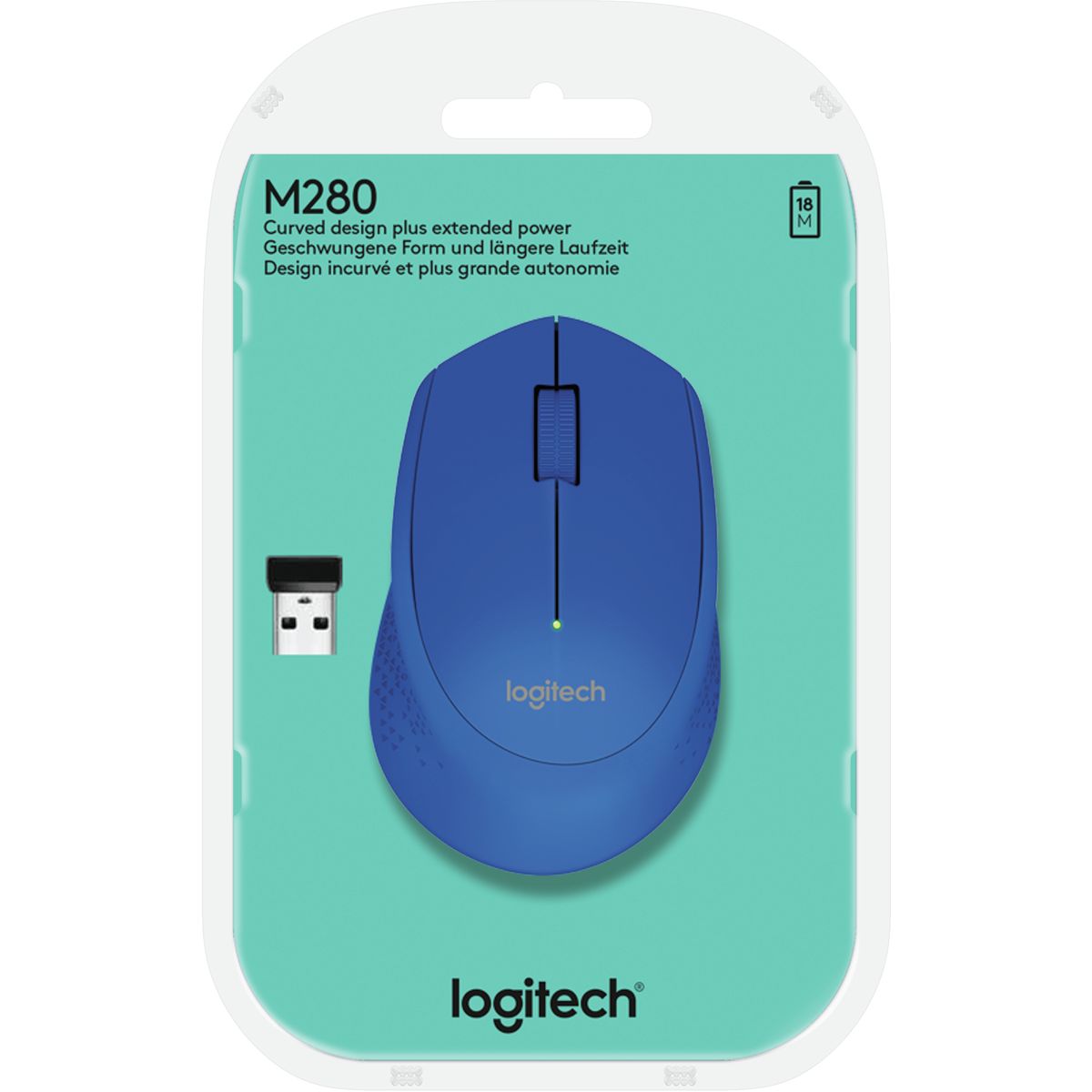 Logitech M280 Wireless Mouse | 2.4 GHz Nano Receiver | 1000 DPI | Ergonomic Right-Hand Design | 18-Month Battery | Multi-OS Compatible